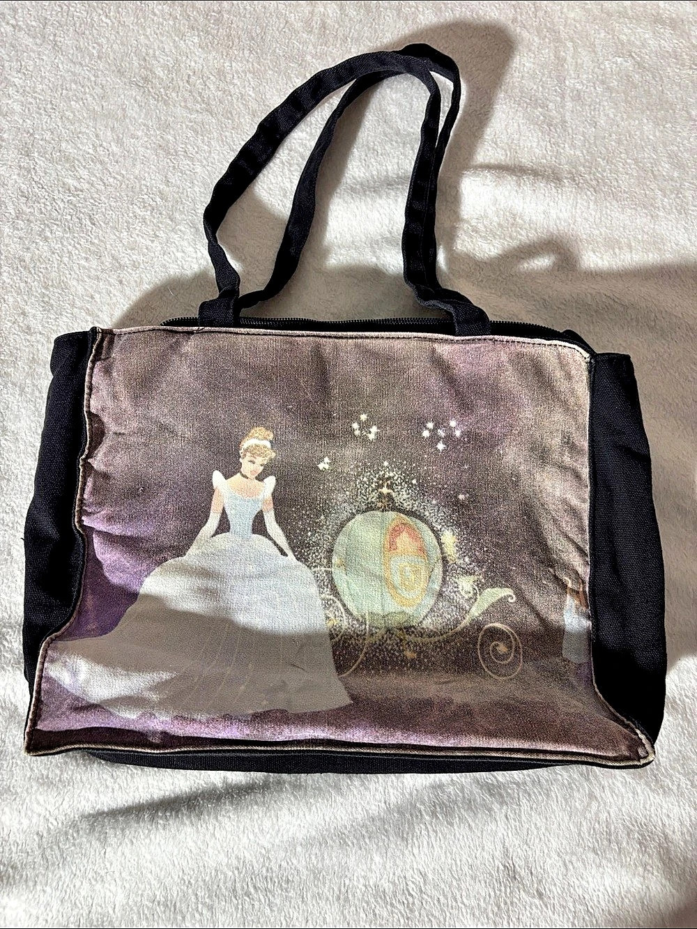 Disney Cinderella Tote Bag in Black & Purple